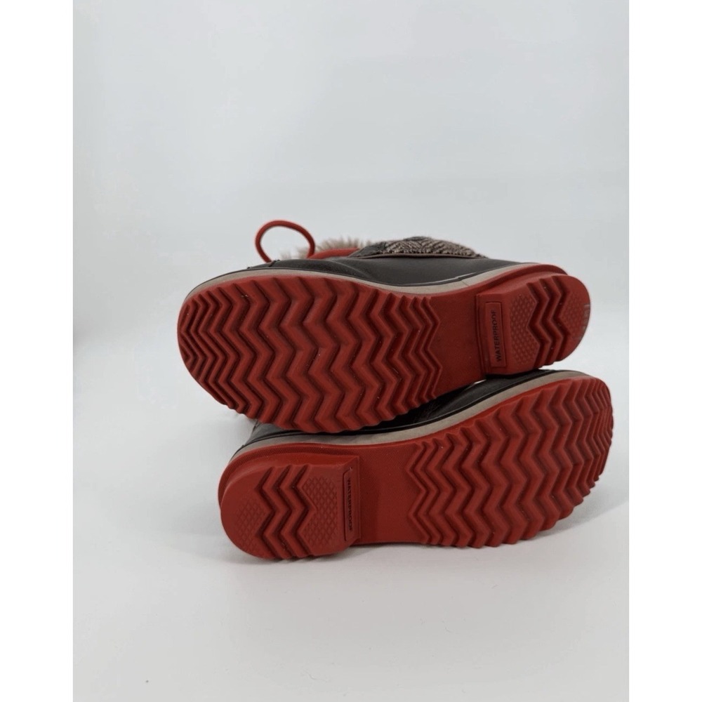 Sorel Tofino Brown Orange Fur Lined Snow Boots size 9 Cute Barely Worn Shoes - Picture 3 of 16